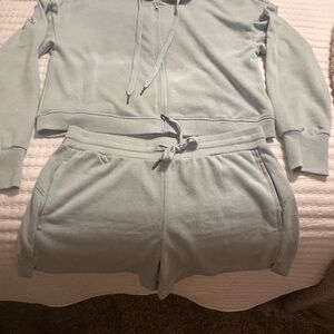 Light blue/green Hoodie and Shorts Set